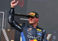 Max Verstappen (NLD) Red Bull Racing celebrates his second position on the podium. 26.07.2026. Formula 1 World Championship, Rd 11, Hungarian Grand Prix, Budapest, Hungary, Race Day.