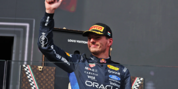 Max Verstappen (NLD) Red Bull Racing celebrates his second position on the podium. 26.07.2026. Formula 1 World Championship, Rd 11, Hungarian Grand Prix, Budapest, Hungary, Race Day.