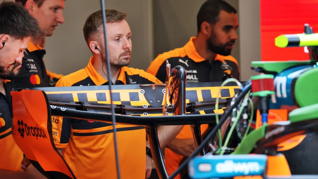 The McLaren MCL40 had its 'Macarena' wing ready to go in Austria, but the team opted to abandon it before running in FP1