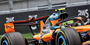 Lando Norris (GBR) McLaren F1 Team MCL40 - rear wing. 24.07.2026. Formula 1 World Championship, Rd 11, Hungarian Grand Prix, Budapest, Hungary, Practice Day
