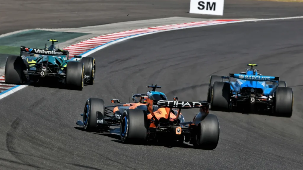 Oscar Piastri lost a out the lead of the Hungarian GP to team-mate Norris after a run in with the backmarkers