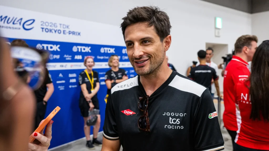 Mitch Evans Jaguar TCS Racing ahead of the Tokyo E-Prix
