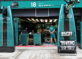A pit board sending best wishes to Mick 'Biscuit' Fern (GBR) Aston Martin F1 Team Tyre Technician. 23.07.2026. Formula 1 World Championship, Rd 11, Hungarian Grand Prix, Budapest, Hungary, Preparation Day.