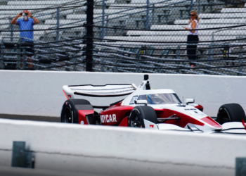 The Dallara IR-28 completes first test runs with Alexander Rossi behind the wheel. Photo: Kevin Dejewski