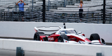 The Dallara IR-28 completes first test runs with Alexander Rossi behind the wheel. Photo: Kevin Dejewski