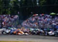 Turn 1 on lap 1 was busy, but everyone made it through. Photo: Kevin Dejewski