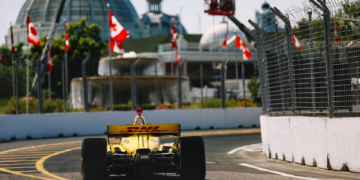 Alex Palou on track at Canada's previous IndyCar venue in Toronto in 2025. Photo: Joe Skibinski - IndyCar