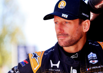 Grosjean lost the lead with only four laps remaining in the event from Markham. Photo: IndyCar - Paul Hurley