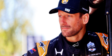 Grosjean lost the lead with only four laps remaining in the event from Markham. Photo: IndyCar - Paul Hurley