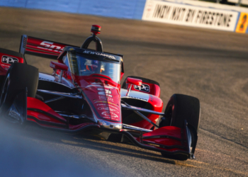 Newgarden's special livery looked good in the setting sun. Photo: Kevin Dejewski