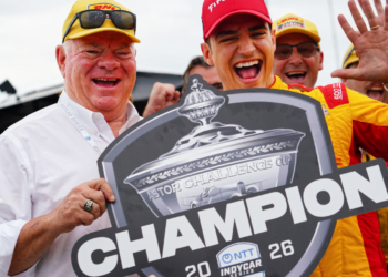 Alex Palou and Chip Ganassi celebrate five championships together. Photo: Kevin Dejewski