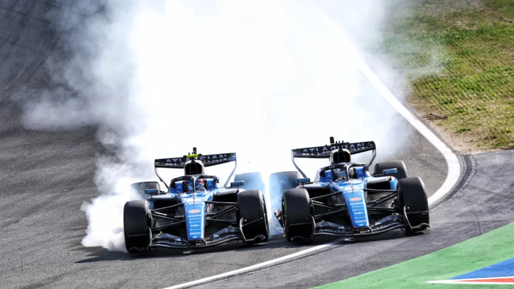 Carlos Sainz and Alex Albon touched in the final laps of the race in Zandvoort