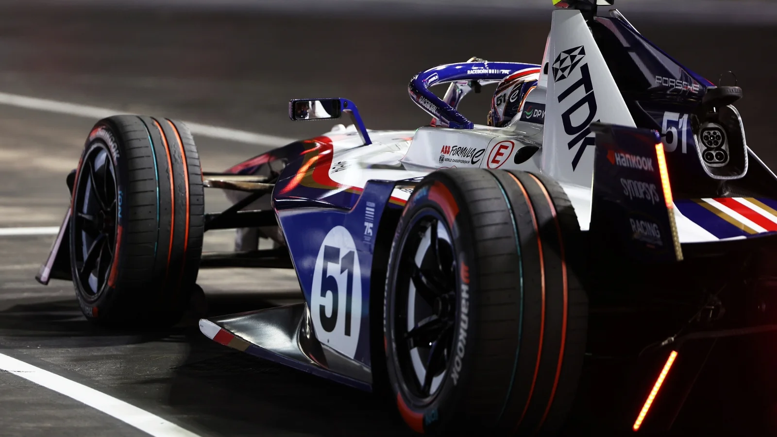 LONDON, ENGLAND - AUGUST 15: Nico Muller of Switzerland driving the (51) Porsche Formula E Team Porsche 99X Electric in the Pitlane during qualifying, ahead of the London E-Prix, Round 16 of the 2026 FIA Formula E World Championship at ExCel London on August 15, 2026 in London, England.