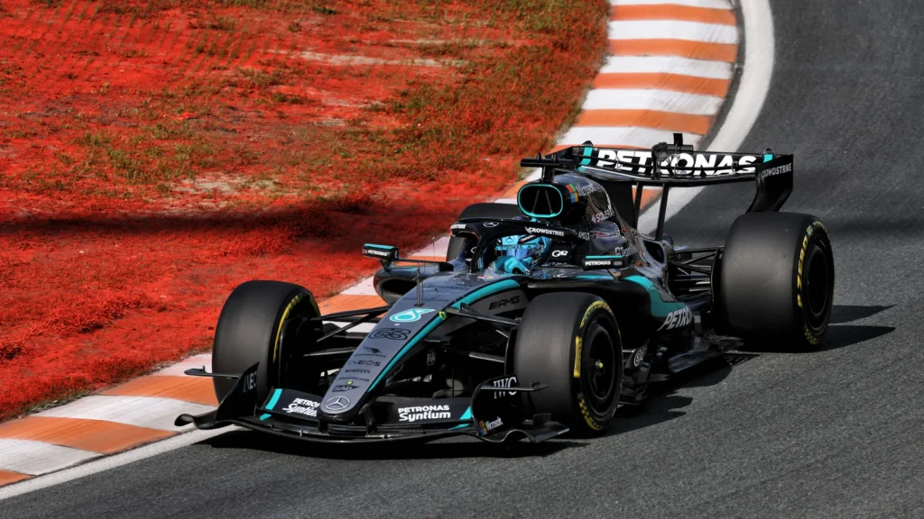 George Russell (GBR) Mercedes AMG Formula One Team W17. 21.08.2026. Formula 1 World Championship, Rd 12, Dutch Grand Prix, Zandvoort, Netherlands, Sprint Qualifying Day.