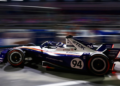 Pascal Wehrlein of Germany driving the (94) Porsche Formula E Team Porsche 99X Electric leaves the garage during qualifying, ahead of the London E-Prix, Round 16 of the 2026 FIA Formula E World Championship at ExCel London on August 15, 2026 in London, England. (Photo by Alastair Staley/LAT Images)
