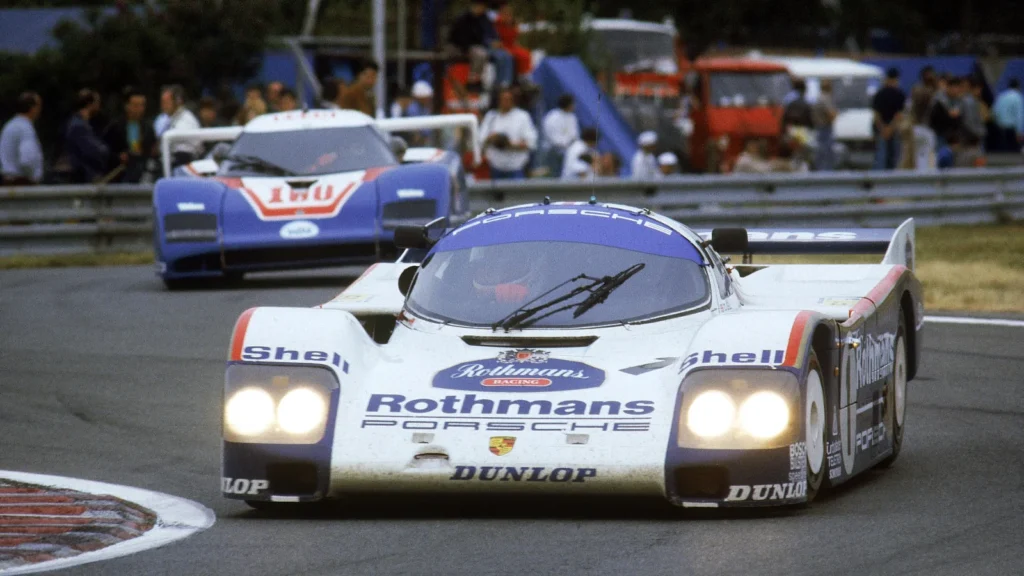 The livery is a nod to Porsche's dominant 952 that won Le Mans in 1982
