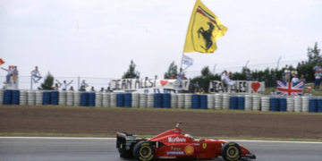 Michael Schumacher in his 1996 Ferrari