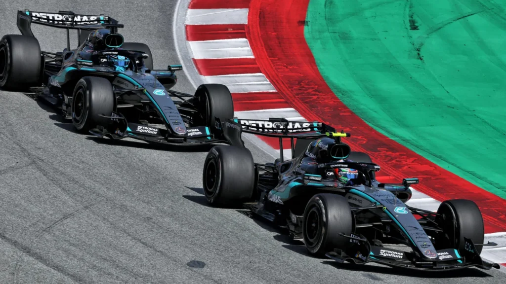 George Russell and Kimi Antonelli Mercedes F1 Penalty