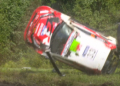 Elfyn Evans rolls in stage 14!