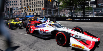 Palou running an HRC livery at this year's Detroit Grand Prix. Photo: Kevin Dejewski