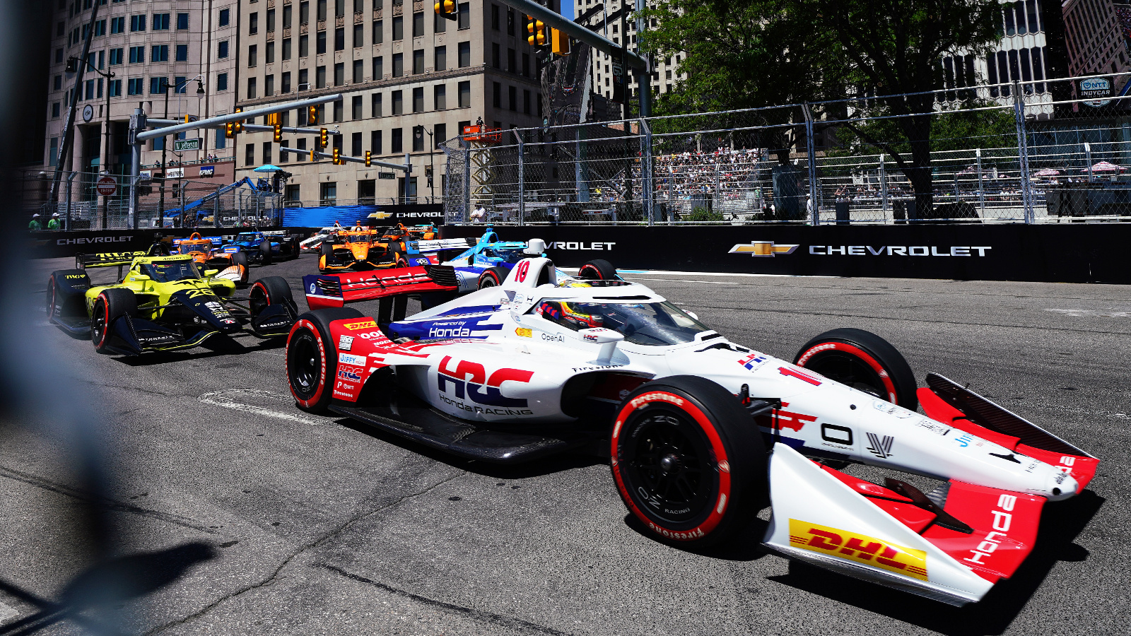 Palou running an HRC livery at this year's Detroit Grand Prix. Photo: Kevin Dejewski