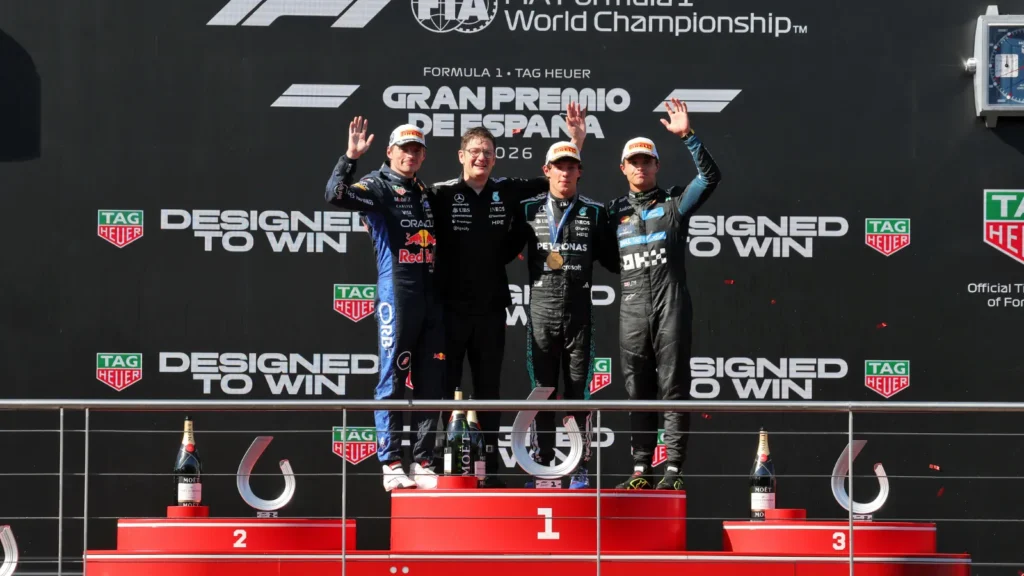 Antonelli, Norris and Max Verstappen rounded off the podium