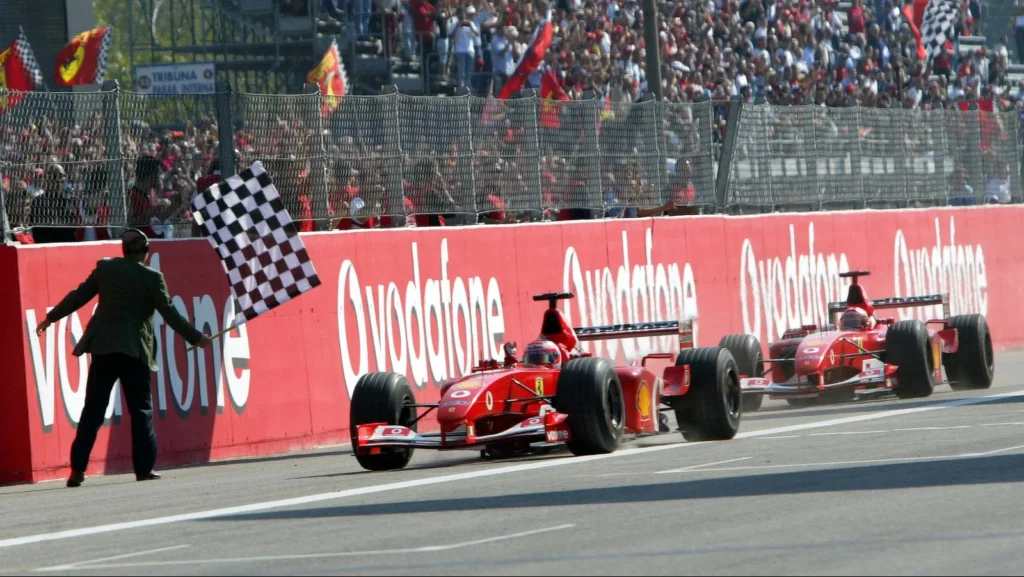The Ferrari F2002, to be driven by Vettel, completed a 1-2 at Monza, with Schumacher second behind Barrichello