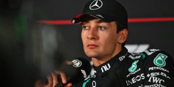 George Russell (GBR) Mercedes AMG Formula One Team in the post race FIA Press Conference. 06.09.2026. Formula 1 World Championship, Rd 13, Italian Grand Prix, Monza, Italy, Race Day.