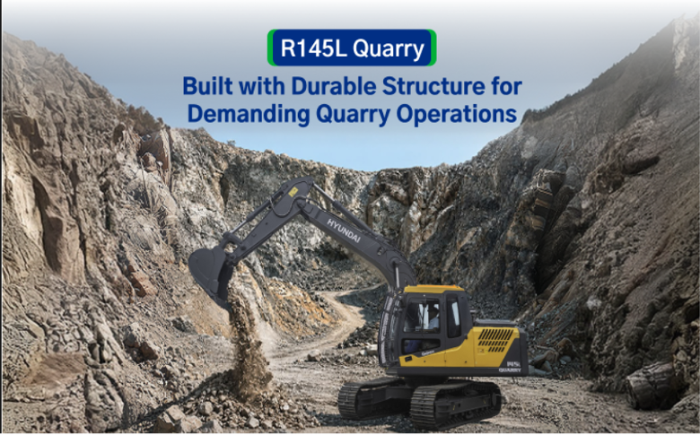 Hyundai introduces the R145L quarry excavator for demanding quarry operations