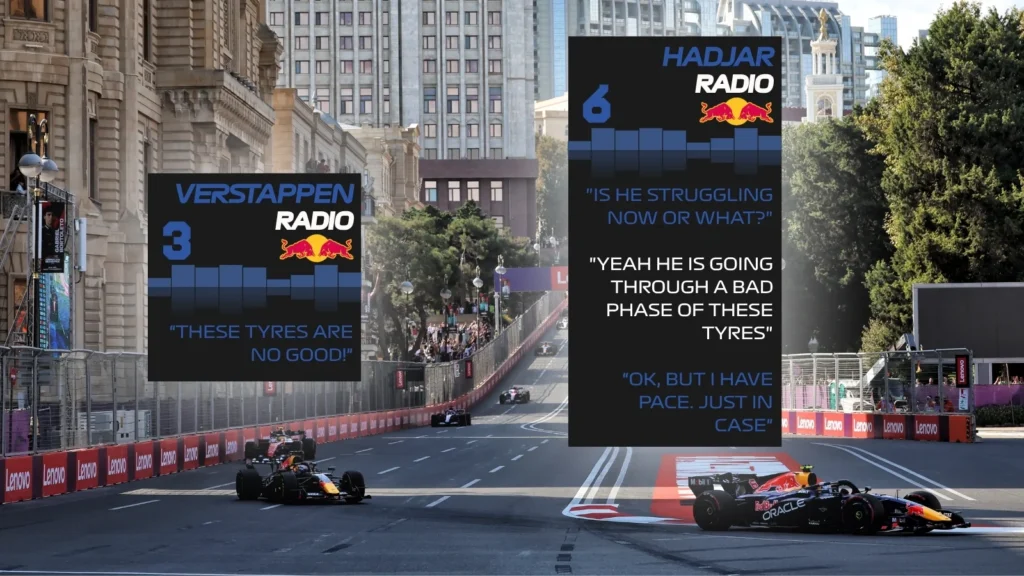 Isack Hadjar was keen to get past Max Verstappen in Baku, but showed restraint, and earned himself a podium finish