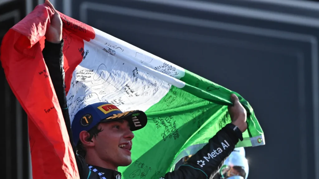Antonelli won at Monza from 19th on the grid