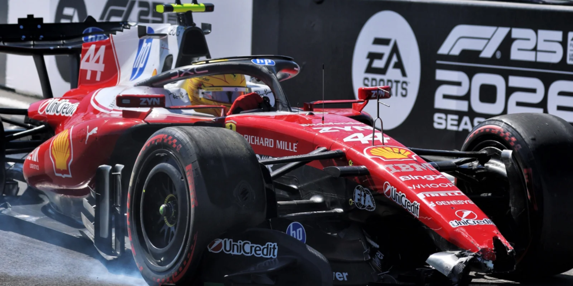 Lewis Hamilton crashes as Kimi Antonelli tops red flag-strewn F1 Madrid FP3
