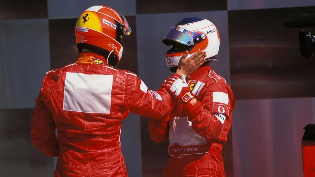 Rubens Barrichello's racesuit from the 2002 United States GP is also up for auction