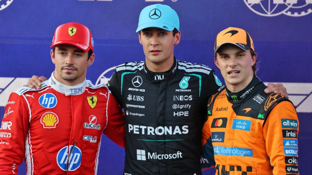 Oscar Piastri and Charles Leclerc had no answer for George Russell