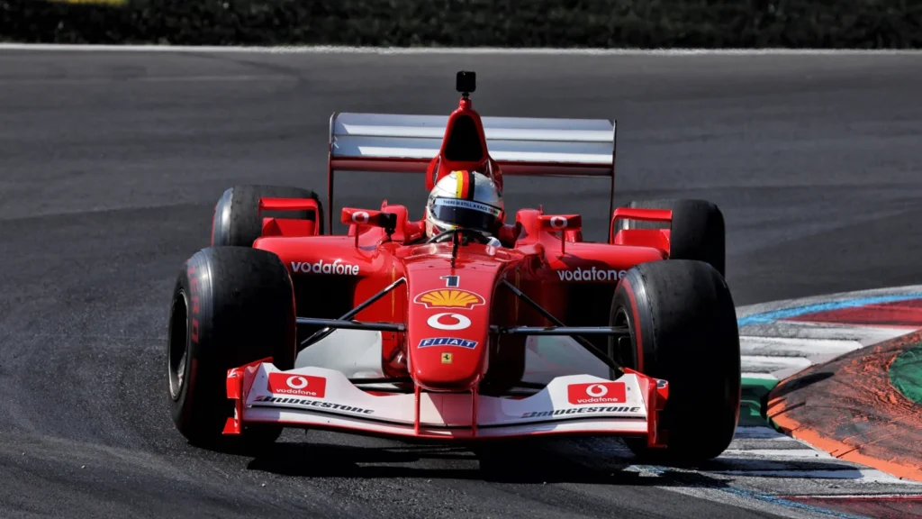 Sebastian Vettel recently took his hero Michael Schumacher's 2002 Ferrari for a demo run