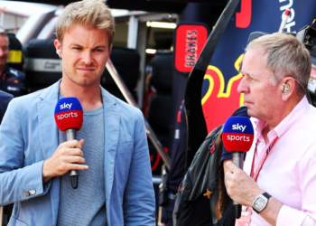 Sky Sports pundits Martin Brundle and Nico Rosberg over who was at fault over the Ferrari clash