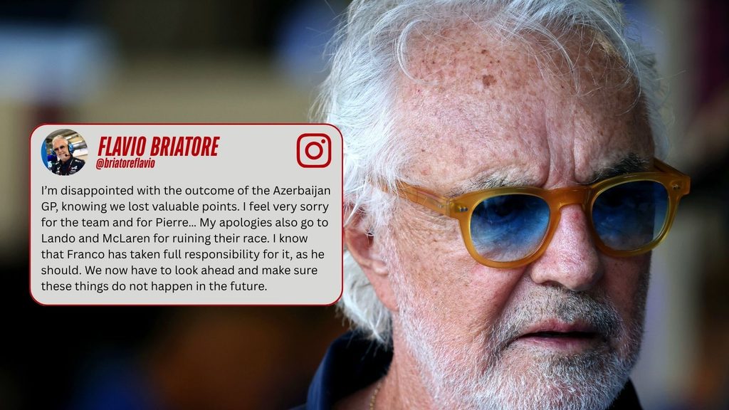 Flavio Briatore social media fury on Franco Colapinto following Azerbaijan Grand Prix