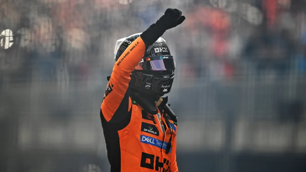 Race winner Lando Norris (GBR) McLaren F1 Team celebrates in parc ferme. 23.08.2026. Formula 1 World Championship, Rd 12, Dutch Grand Prix, Zandvoort, Netherlands, Race Day. - www.xpbimages.com, EMail: requests@xpbimages.com © Copyright: Price / XPB Images LN4 Fusion
