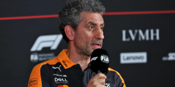 Andrea Stella speaking in press conference at Italian GP