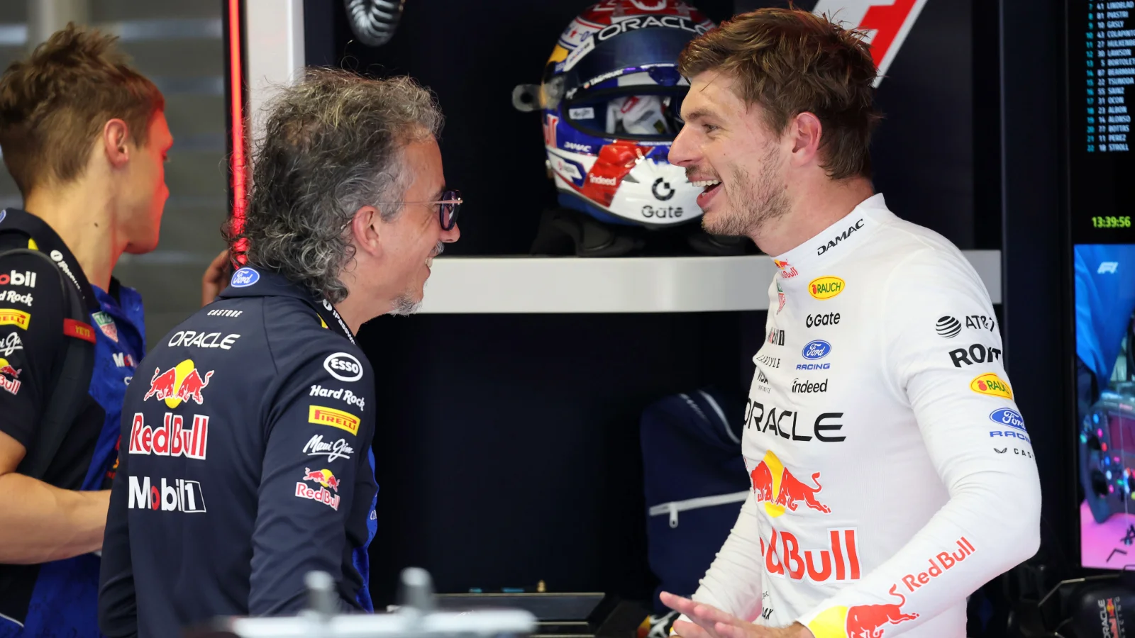 Laurent Mekies and Max Verstappen