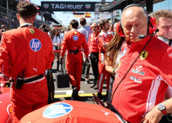 Frederic Vasseur (FRA) Scuderia Ferrari Team Principal on the grid. 13.09.2026. Formula 1 World Championship, Rd 14, Spanish Grand Prix, Madrid, Spain, Race Day.