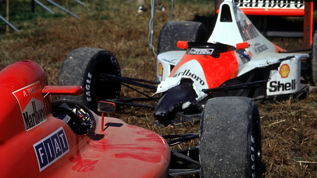 The damage from one of F1's most infamous crashes