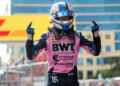 Alexander Dunne (IRE) Rodin Motorsport celebrates his third position in parc ferme. 25.09.2026. FIA Formula 2 Championship, Rd 12, Baku, Azerbaijan, Feature Race 1.