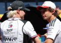 (L to R): Valtteri Bottas (FIN) Cadillac Formula 1 Team with Andrea Kimi Antonelli (ITA) Mercedes AMG Formula One Team on the drivers' parade. 13.09.2026. Formula 1 World Championship, Rd 14, Spanish Grand Prix, Madrid, Spain, Race Day.