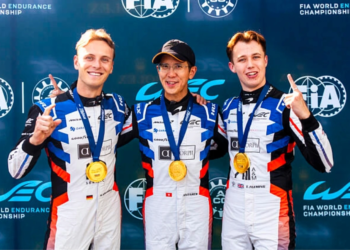 10 AU Antares (hkg), FLEMING Thomas (gbr), KIRCHHOFER Marvin (ger), Garage 59, McLaren 720S GT3 Evo #10, LM GT3, pole position, during the 6 Hours of Barcelona 2026, 7th round of the 2026 FIA World Endurance Championship, from October 16 to 18, 2026 on the Circuit de Barcelona-Catalunya in Montmelo, Spain - Photo Andrea Lorenzina / DPPI