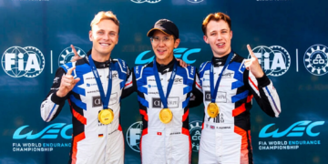10 AU Antares (hkg), FLEMING Thomas (gbr), KIRCHHOFER Marvin (ger), Garage 59, McLaren 720S GT3 Evo #10, LM GT3, pole position, during the 6 Hours of Barcelona 2026, 7th round of the 2026 FIA World Endurance Championship, from October 16 to 18, 2026 on the Circuit de Barcelona-Catalunya in Montmelo, Spain - Photo Andrea Lorenzina / DPPI
