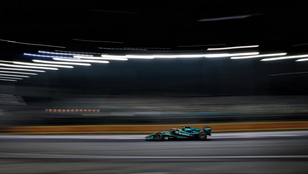 Fernando Alonso planted his Aston Martin into the second part of qualifying