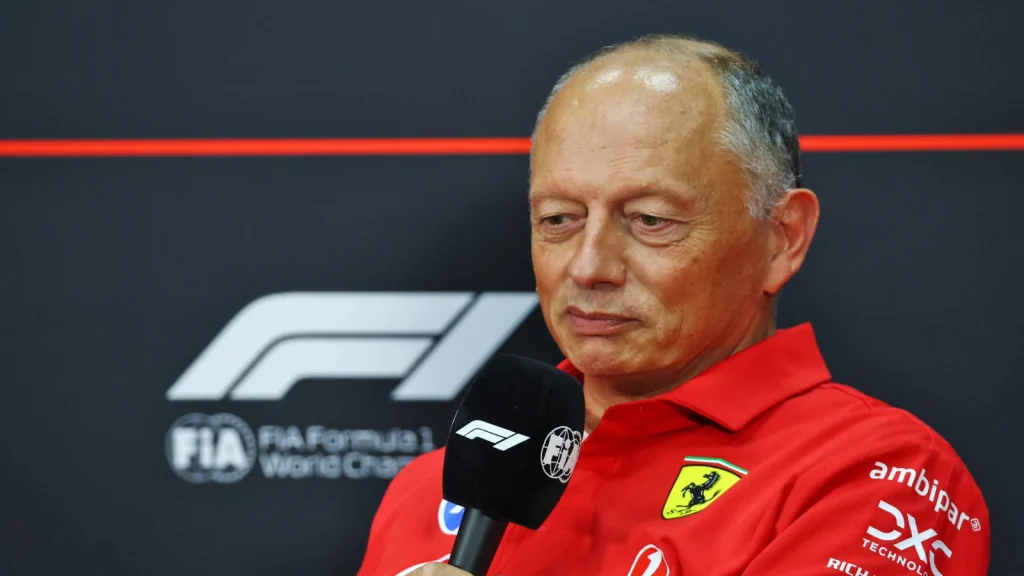 Frederic Vasseur (FRA) Scuderia Ferrari Team Principal in the FIA Press Conference. 02.10.2026. Formula 1 World Championship, Rd 16, Bahrain Grand Prix, Sepang, Malaysia, Practice Day.