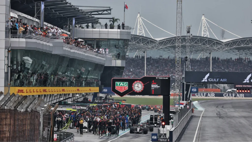 Silence accompanied the extended delay in the pits