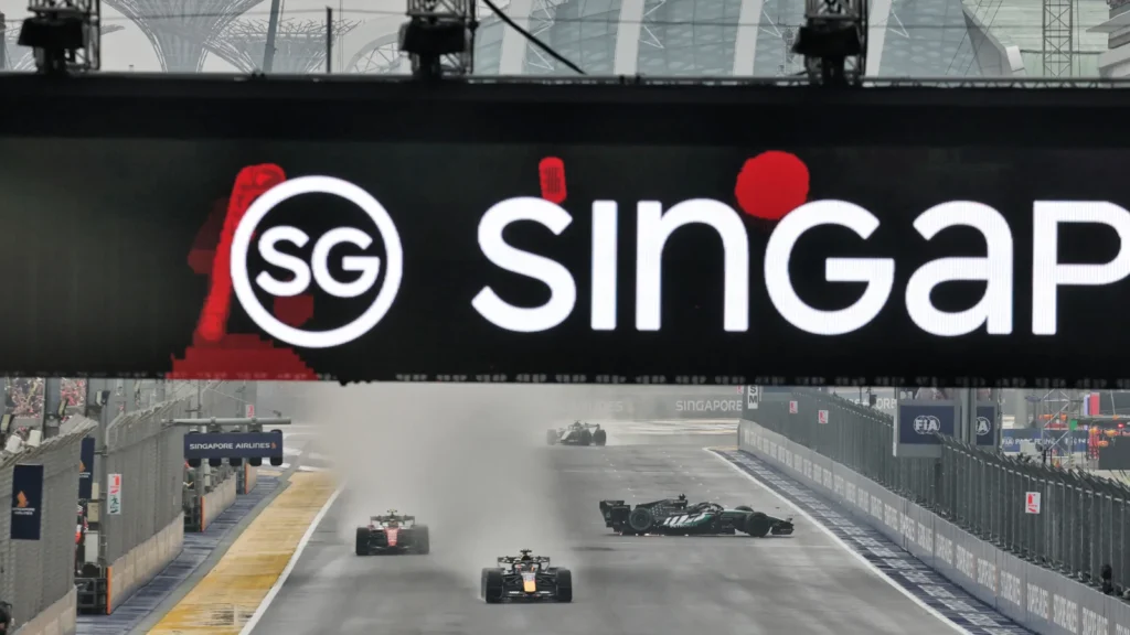 George Russell lost it on the exit of the final corner